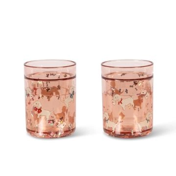 Konges Sløjd 2er-Pack Glitzerbecher Woof Letter Rose