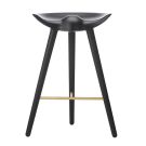 Audo Copenhagen ML42 Barhocker Schwarz gebeizte Buche Messing - Höhe 77 cm
