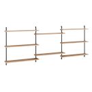 Moebe Wandregalsystem WS.85.3 - Schwarz/Eiche