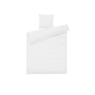 Juna Daisy Bettwäsche 140x200 Weiß/Hellblau