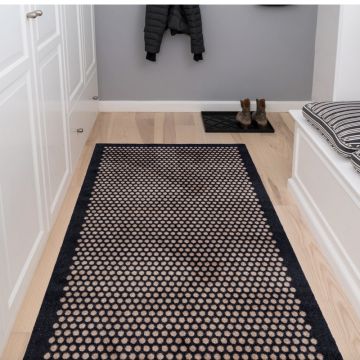 Tica Copenhagen Bodenmatte Dots Schwarz Sand 90 x 200 cm