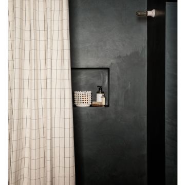Ferm Living Duschvorhang Chambray Grid Sand