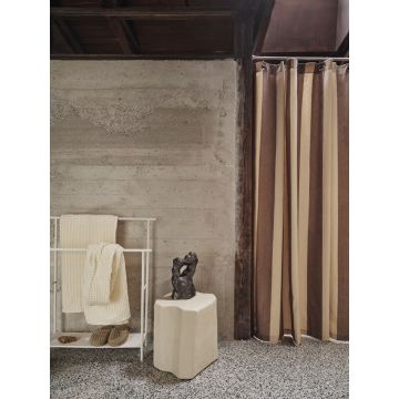 Ferm Living Chambray Duschvorhang Carob Brown & Pergament