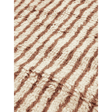 Ferm Living Kami Knotted Rug Off White & Red Brown