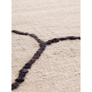 Ferm Living Gesso Jute Teppich 200 x 300 Off-White/Dunkle Feige