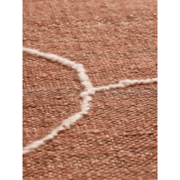 Ferm Living Gesso Jute Teppich 170 x 240 Terrakotta/Off-White