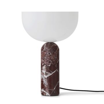 New Works Kizu Tischlampe Rosso Levanto Marmor mit weißem Acryl