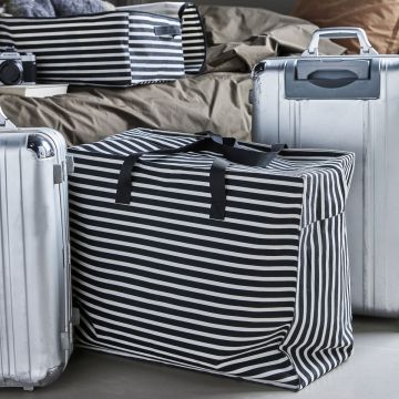 House Doctor Leaf Aufbewahrungstasche Schwarz & Rohweiß