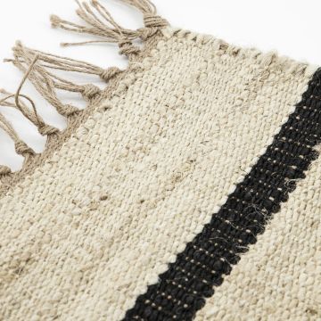 House Doctor Sima Teppich Schwarz/Natur 90 x 200 cm