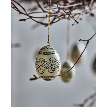 House Doctor Osterschmuck Deco Schwarz Rohweiß 5 cm