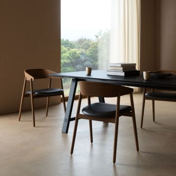 Andersen Furniture AC2 Stol Eg/Røget Mat Lak - Sort Læder