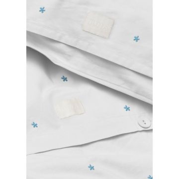 Juna Daisy Sengetøj Hvid/Lys Blå