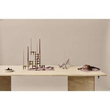 STOFF Kerzenhalter in zartem Rosa H 29 cm