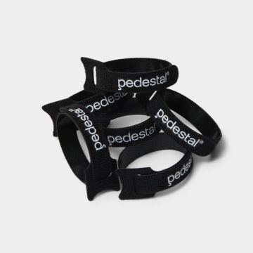 Pedestal Klett-Kabelbinder Schwarz 6 Stück