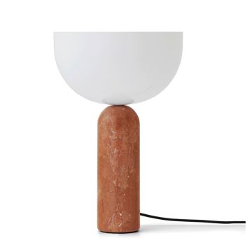 New Works Kizu Tischlampe Breccia Pernice Marmor m. weißem Acryl