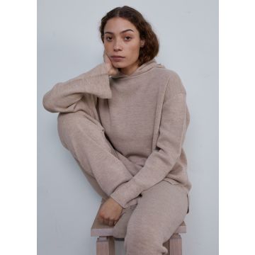 Aiayu Kaja gestrickter Hoodie Weizen