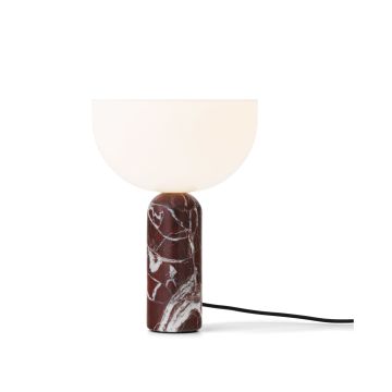 New Works Kizu Tischlampe Small Rosso Levanto Marmor m. weißem Acryl