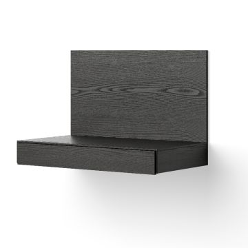 New Works Tana Wandmontierter Schreibtisch Schwarz gebeizte Eiche