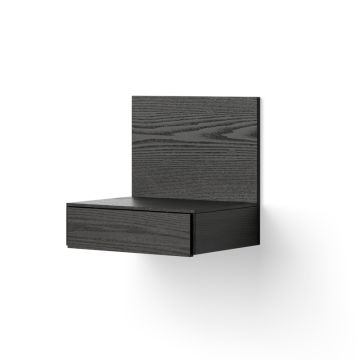 New Works Tana Wandmontierter Nachttisch Schwarz Gebeizte Eiche