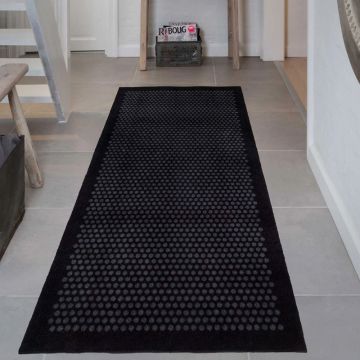Tica Copenhagen Bodenmatte Dots Schwarz Grau 90 x 200 cm