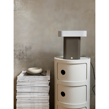 Hübsch Sleek Tischlampe Braun & Hellgrau