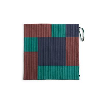 HAY Hundedecke mit Steppmuster für unterwegs Bordeaux/Grün/Blau 80x80 cm