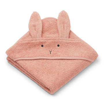 Liewood Albert Babyhandtuch mit Kapuze Hase Rose