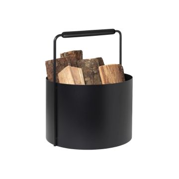 Blomus Ashi Kaminholzkorb Schwarze Eiche M