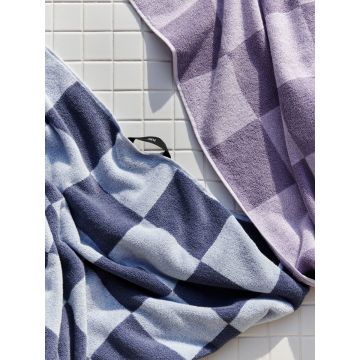 HAY Check Badematte Steel Blue