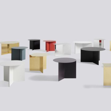 HAY Beistelltisch mit Schlitz Rund Hellgelb