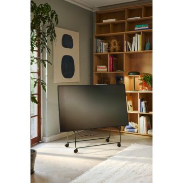 BITTE WARTEN SIE, um PLATZ zu NEHMEN TV-Ständer mit Rädern