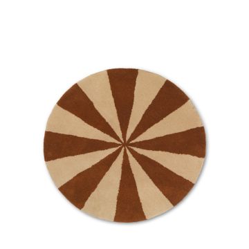 Ferm Living Arch Tufted Rug - Klein - Dunkles Ziegelrot/Off-Weiß