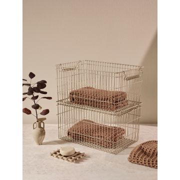 Ferm Living Cala Stapelbare Körbe Set aus 2 Cashmere