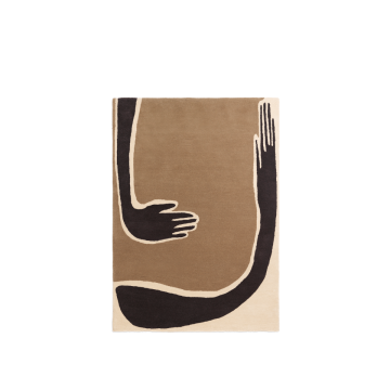 Ferm Living Pose Tufted Rug Dark Coffee & Off White
