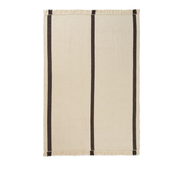 Ferm Living Ruhiger Kelim-Teppich Off-White & Kaffee