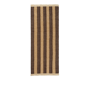 Ferm Living Ives Runner Teppich Tan & Chocolate 80x200 cm