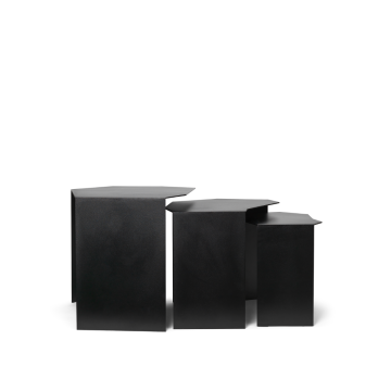 Ferm Living Shard Cluster Bord Set aus 3 Schwarz