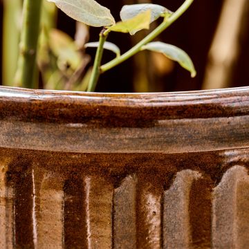 House Doctor Blumentopf HDGroove Braun Groß Set von 2