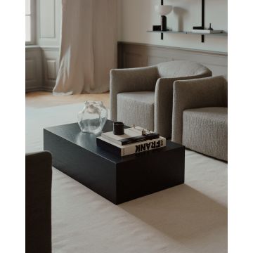 New Works Mass Couchtisch Hoch m. Schublade Schwarz Gebeizte Eiche