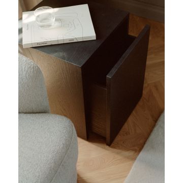 New Works Mass Beistelltisch mit Schublade Schwarz gebeizte Eiche