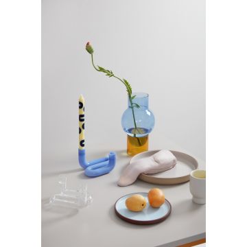 Studio About Wave Kerzenhalter H10 cm, Milchblau